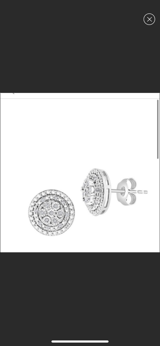 EFFY Sterling Silver &0.1 CT T.W. Diamond Studs Earrings.