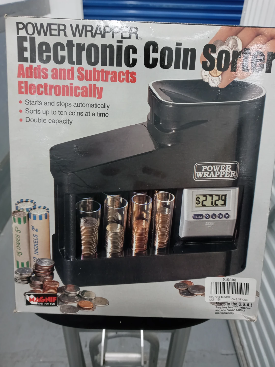 power wrapper electronic coin sorter