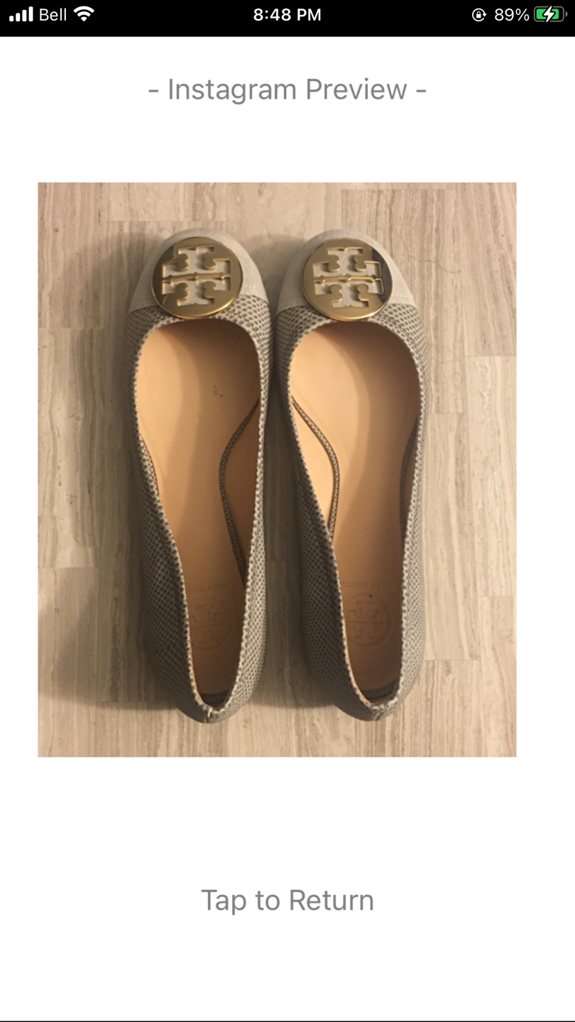 Tory Burch Two Toned Grey Snakeskin Flats - photo 2