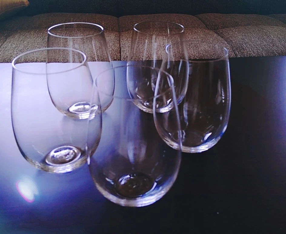 set of 5 stemless wine glasses thumbnail