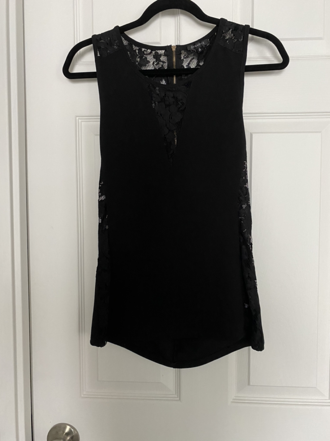 Black tank top with lace details thumbnail