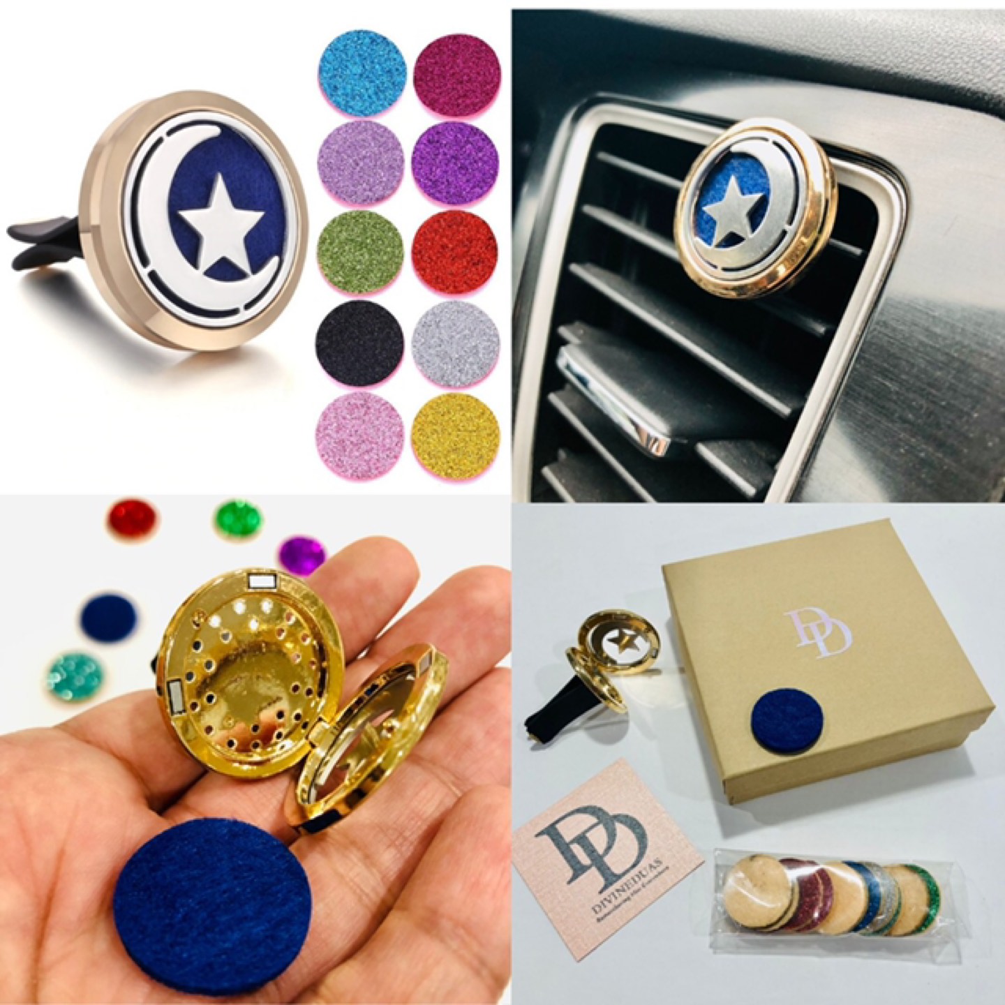 Aromatherapy car vent clip gift box