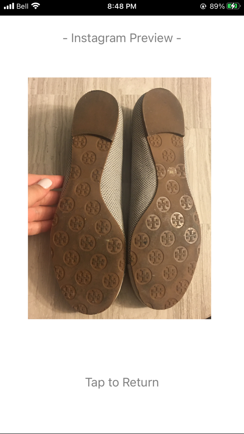 Tory Burch Two Toned Grey Snakeskin Flats - photo 3