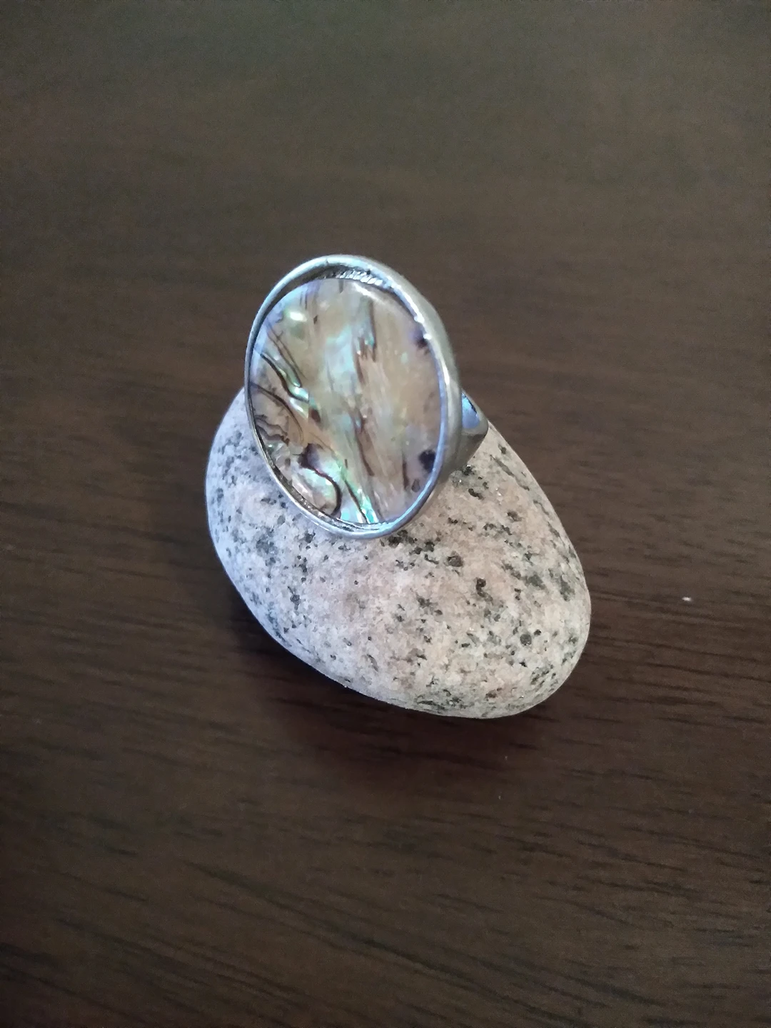 Metal stone ring size 6 thumbnail