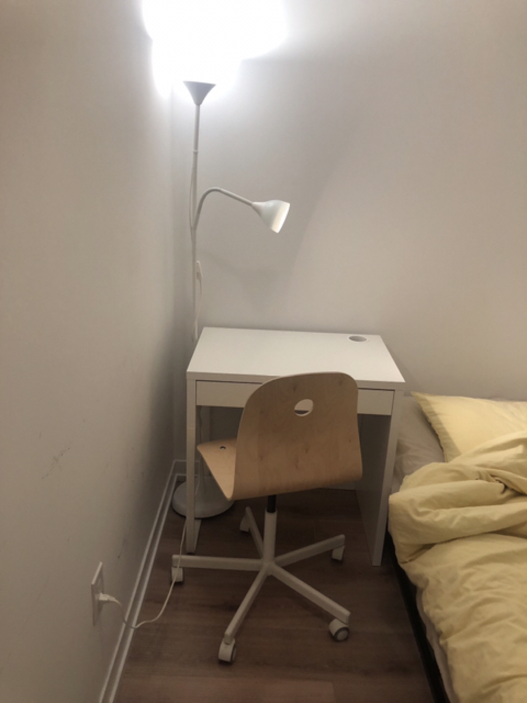 Ikea desk and wood desk chair. - photo 2