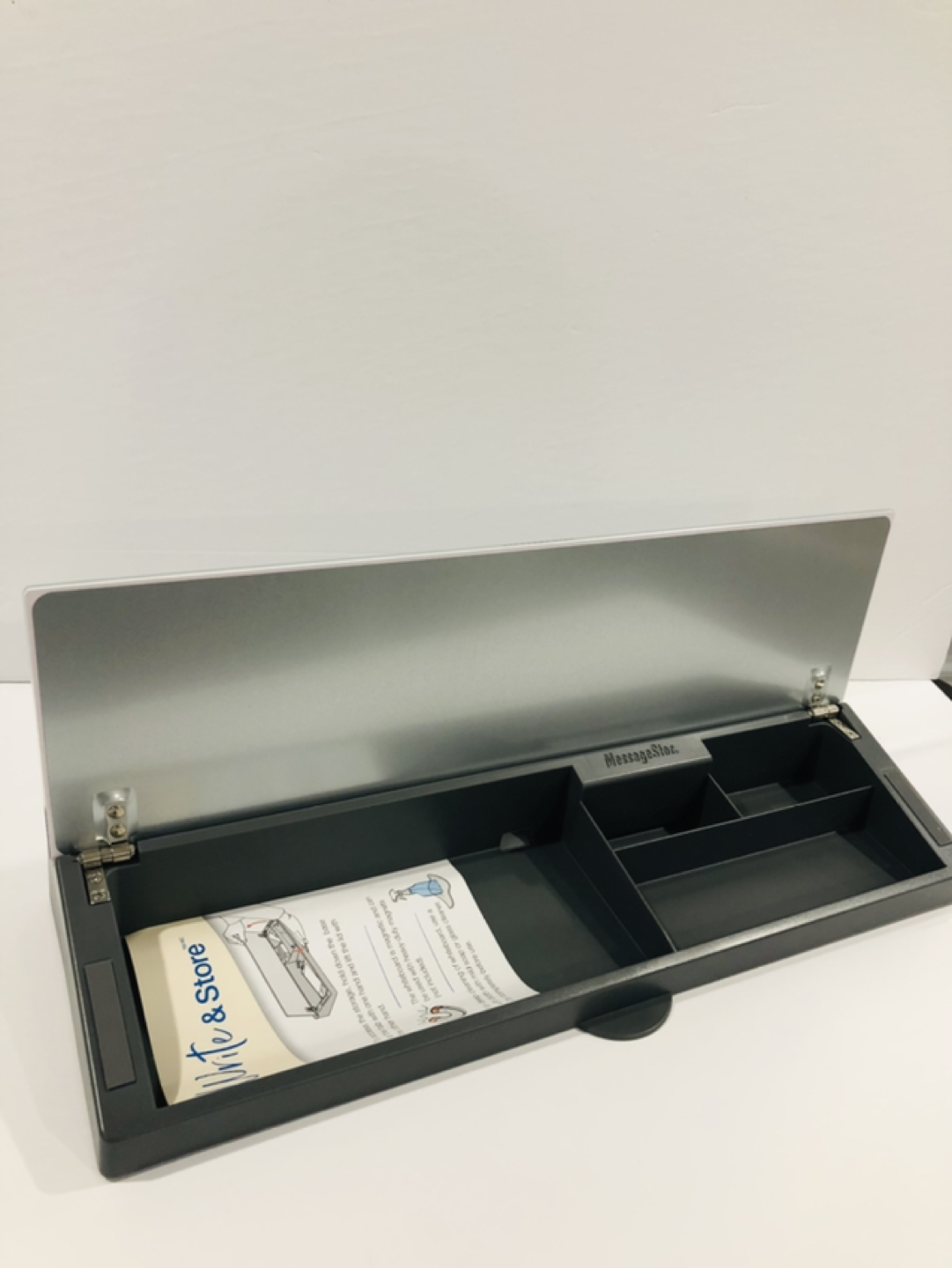MessageStor glass wipe erase with storage