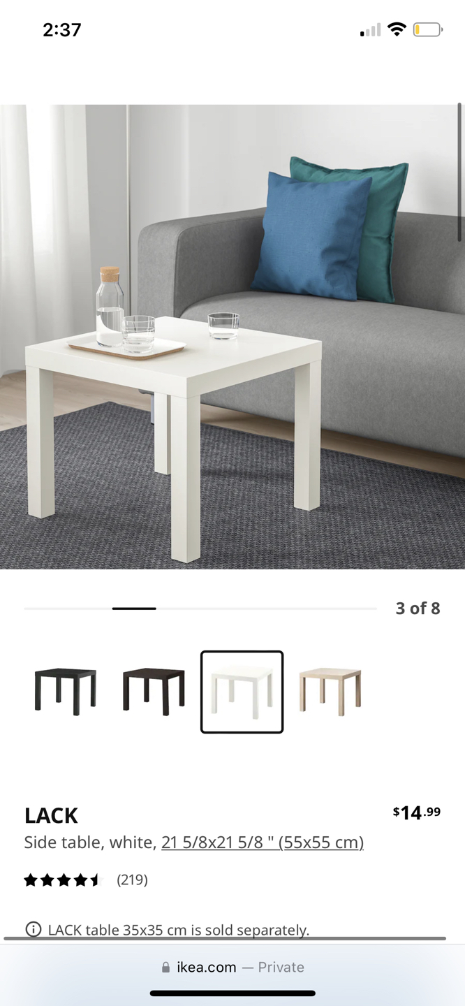 Ikea lark side table 55x55 cm