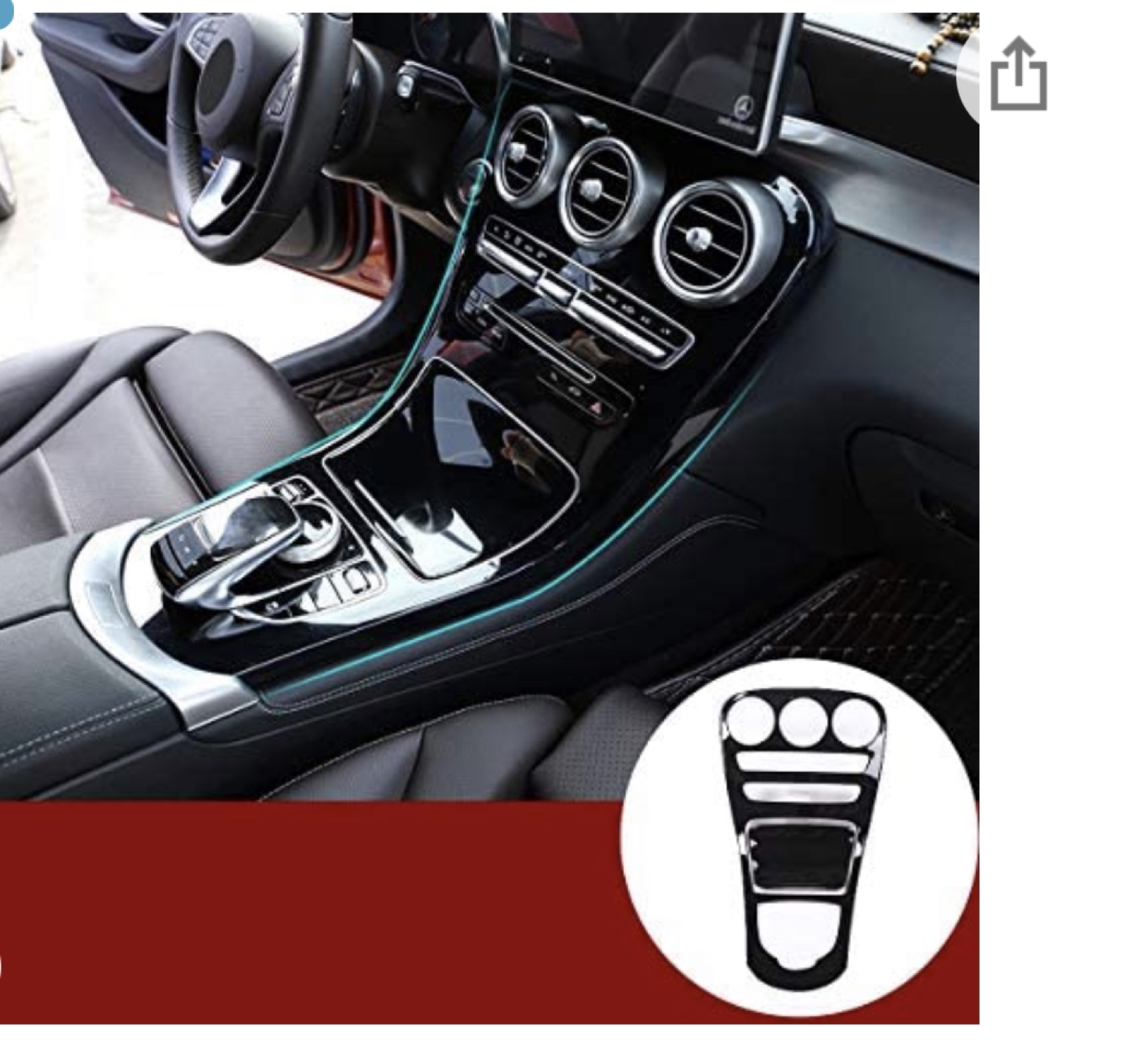Mercedes front console replacement panel without clock