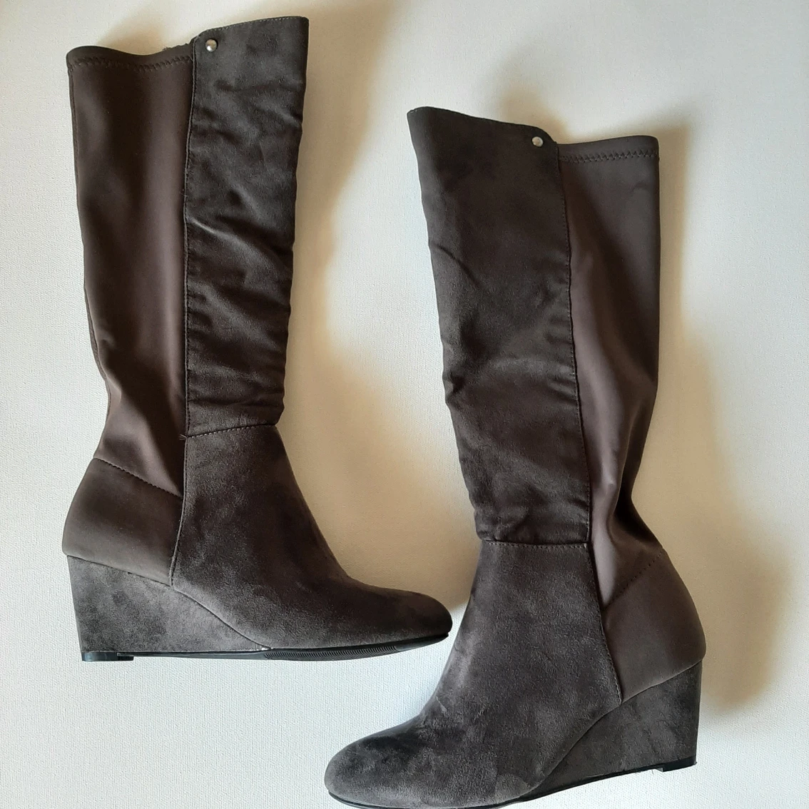 Brown Wedged Long Boots thumbnail