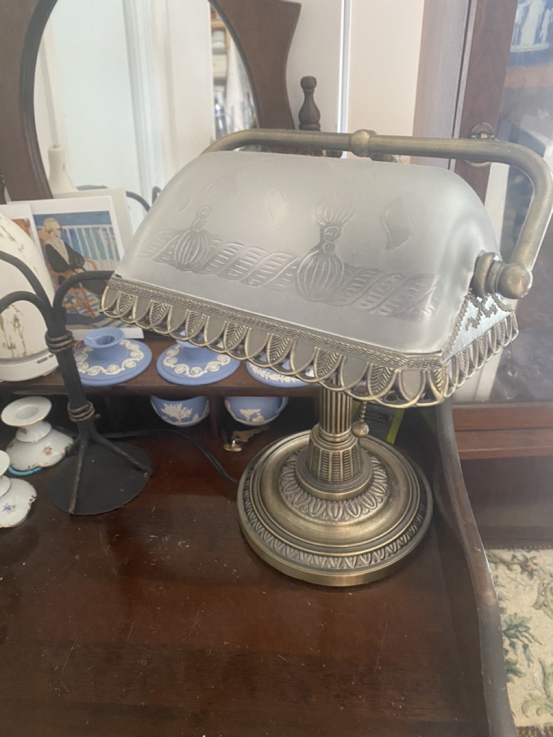 Antique bank lamp - photo 3