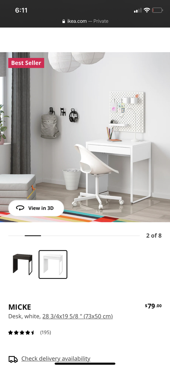 Ikea desk and wood desk chair. - photo 4