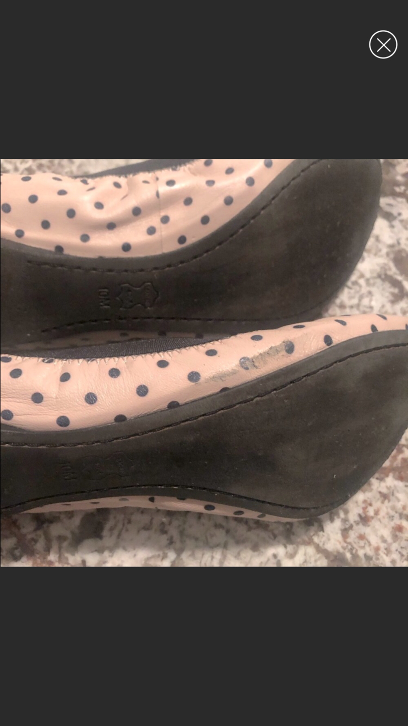 Tory Burch Caroline Pink and Black Polka Dot Flats image indicator(3)