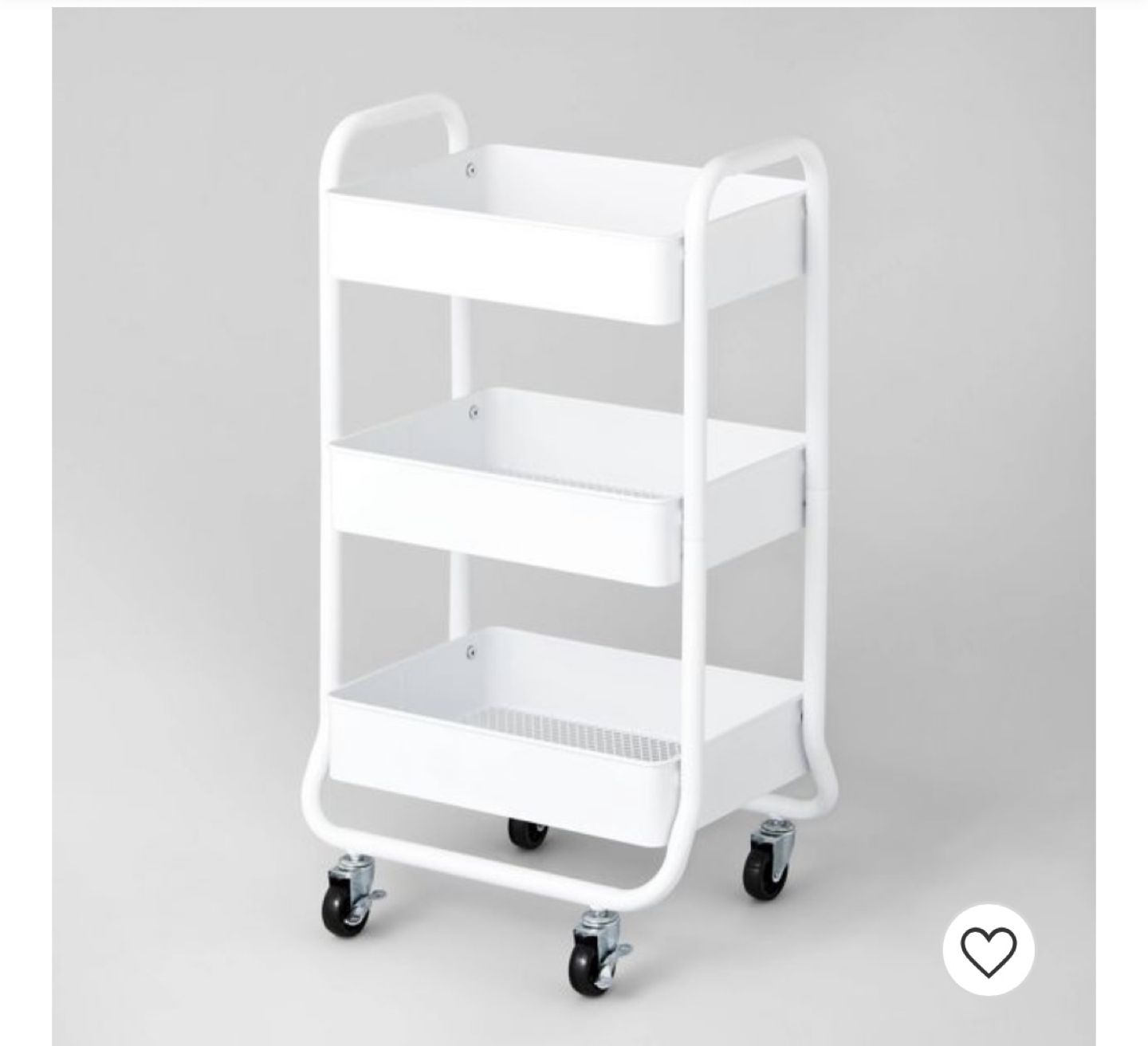 3 Tier Metal Trolley in white