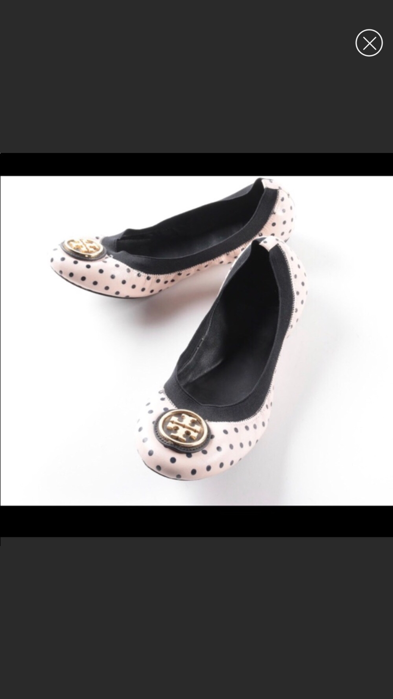 Tory Burch Caroline Pink and Black Polka Dot Flats image indicator(6)