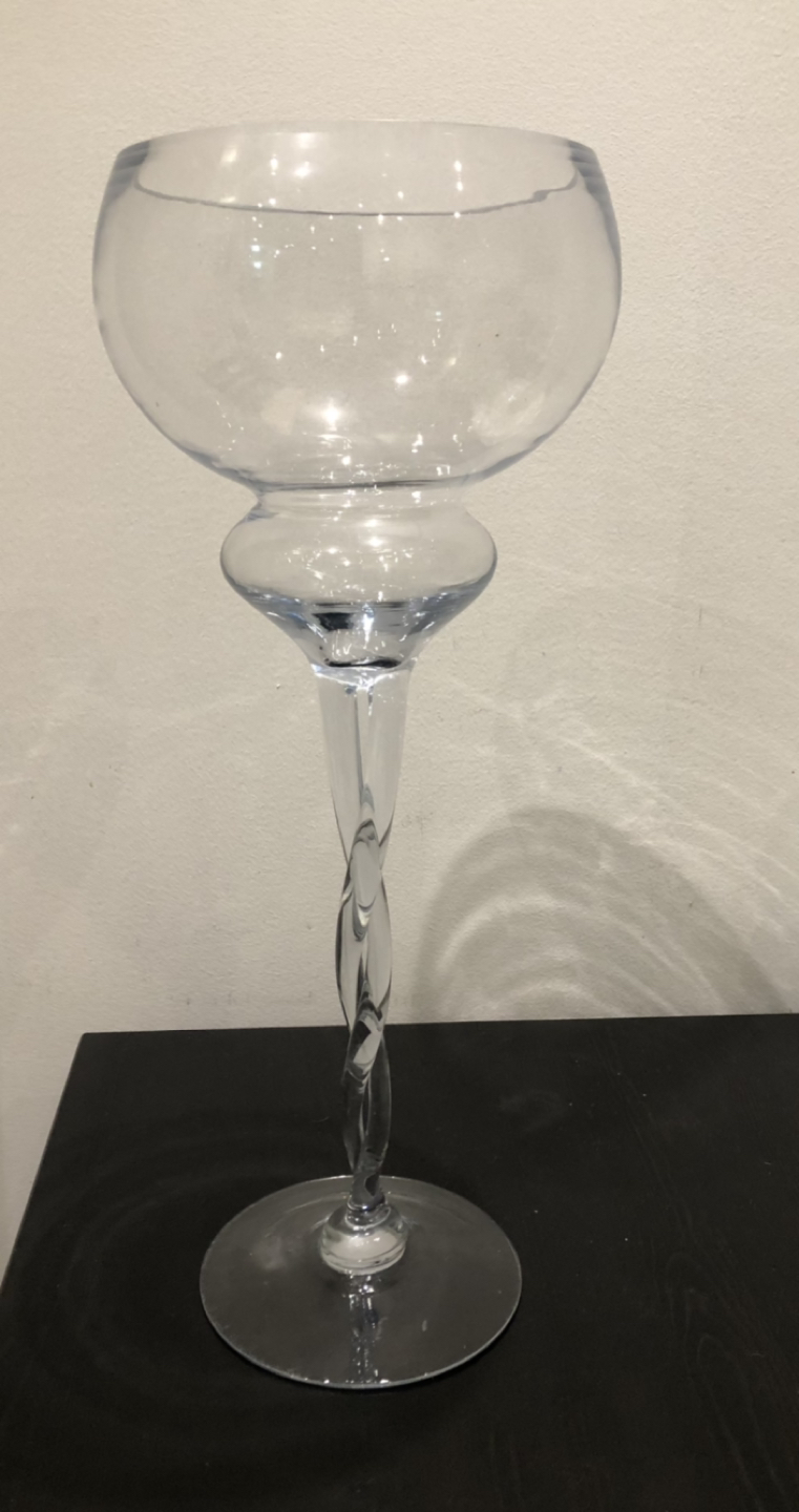 Tall glass decorative/centrepiece vase
