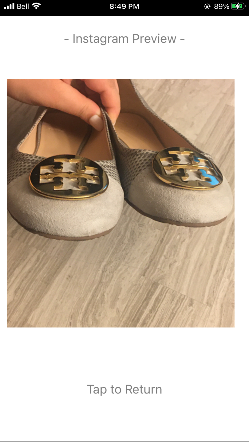 Tory Burch Two Toned Grey Snakeskin Flats - photo 4