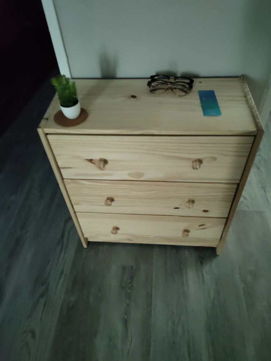 Small Ikea chest - 3 doors - unfinished pine