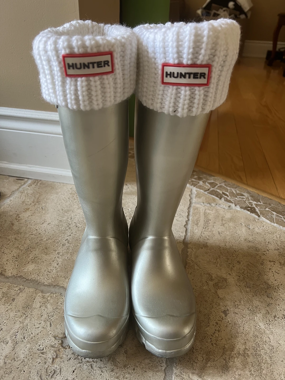 Silver Hunter's Rain Boots with New Socks thumbnail