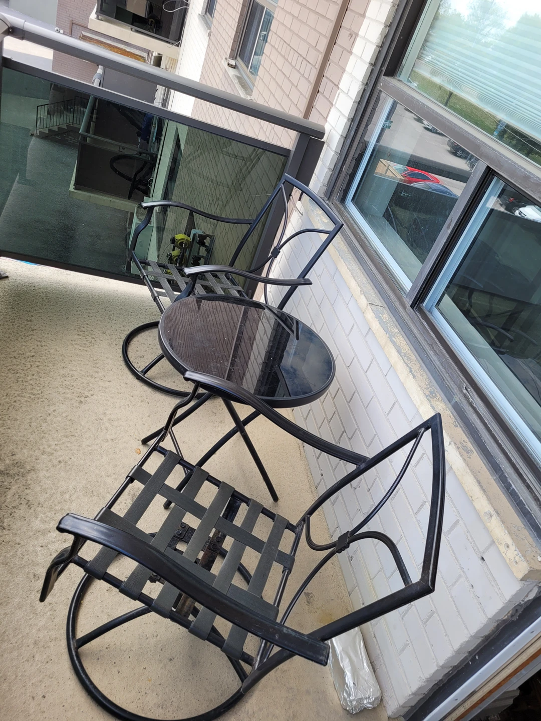 patio table 2 chairs with cushions