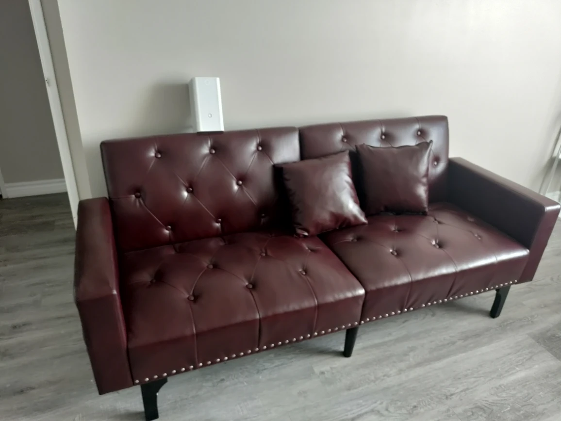 Sleeper burgundy sofa