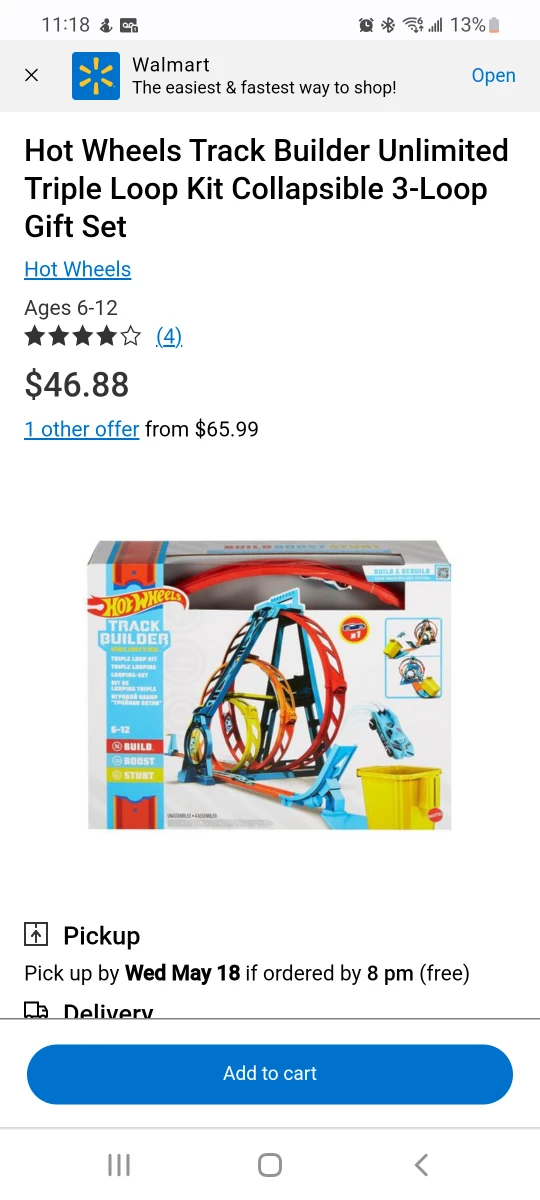 hotwheels 3 loopa track set thumbnail