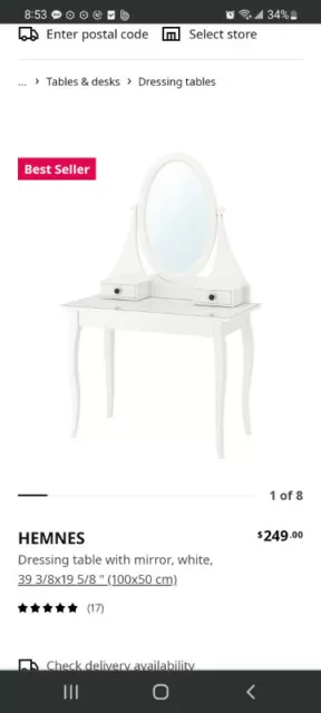Ikea HEMNES Dressing table with Mirror