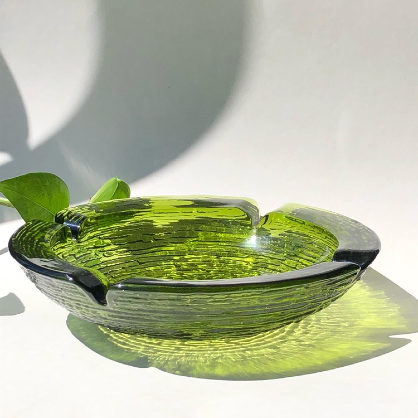 Vintage Green Soreno Glass Ashtray - photo 3