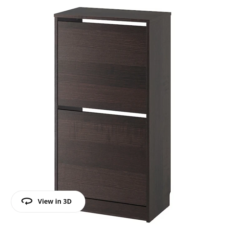 BNIB IKEA Bissa Shoe Cabinet with 2 compartments, black/brown