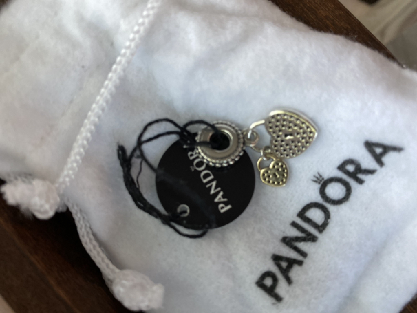 Pavé Heart Padlocks Pandora Dangle Charm with 14k image indicator(2)