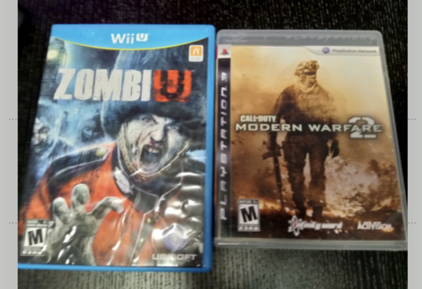 zombi u and call of duty modern warfare on PS3 and Wii U
