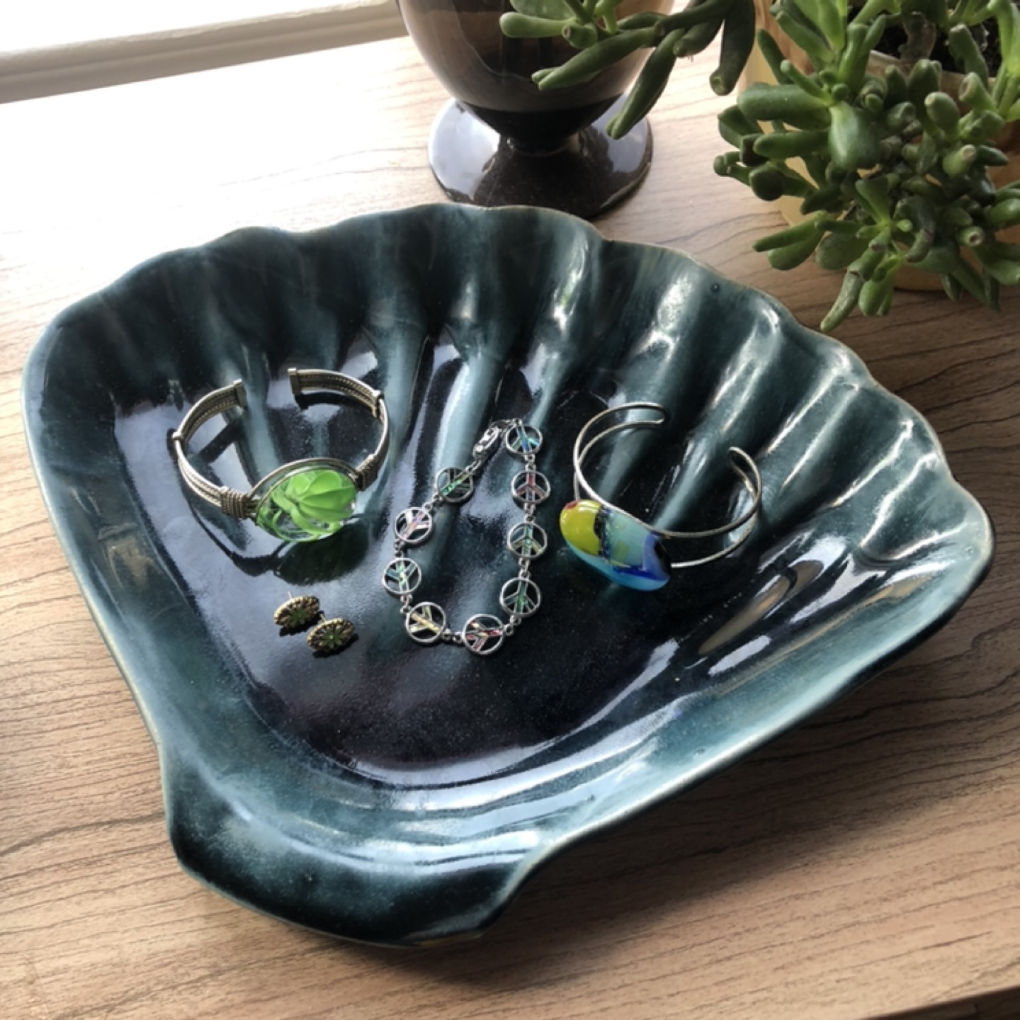 Large Vintage Ceramic Shell Catch All