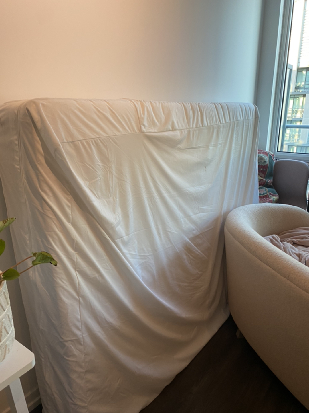 Double mattress with mattress protector #freecycle thumbnail