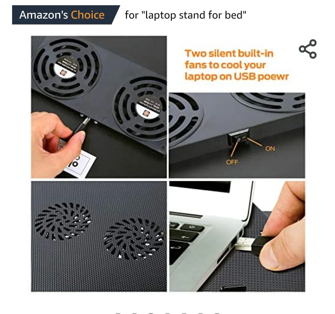 Adjustable laptop stand with cooling fan - photo 3