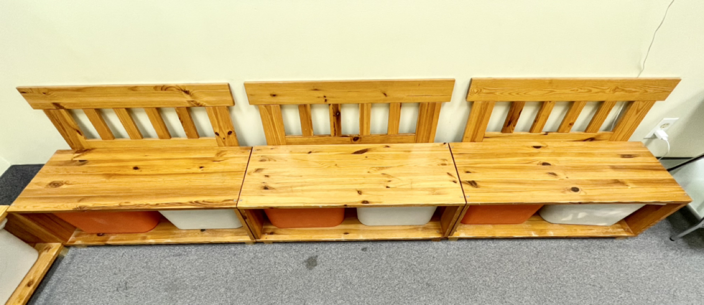Bench cubby with storage bins. 35”W x 14 1/2”D x 23”H - photo 3
