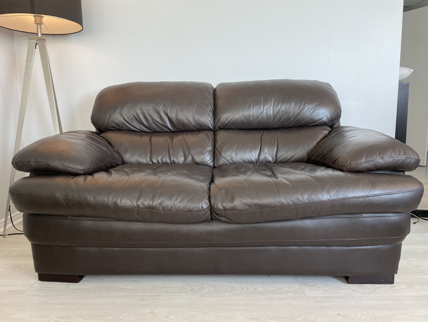 Genuine leather loveseat thumbnail