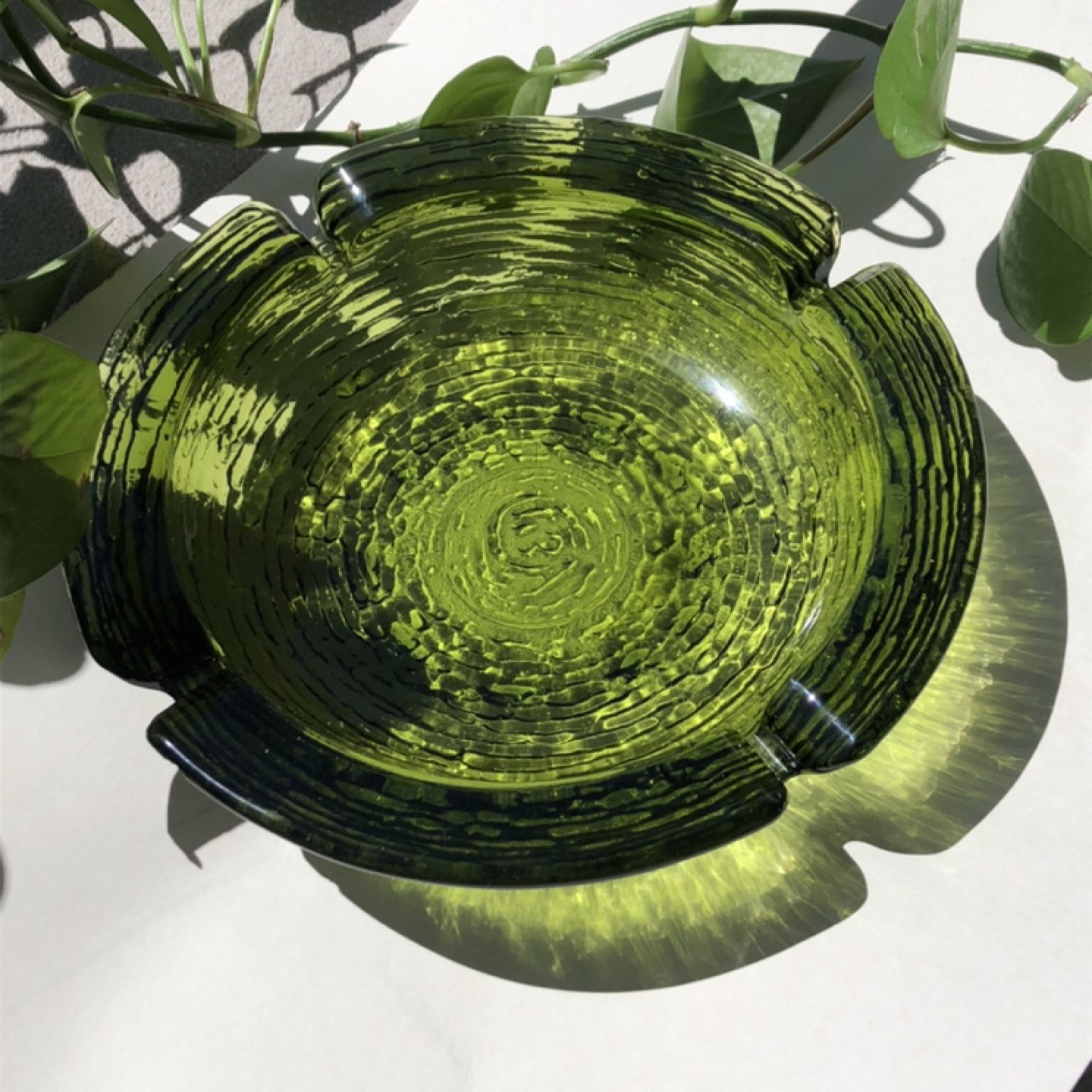 Vintage Green Soreno Glass Ashtray - photo 4