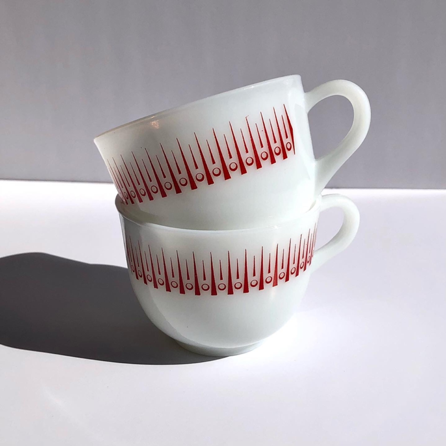 Pair of Vintage Opalware Mugs