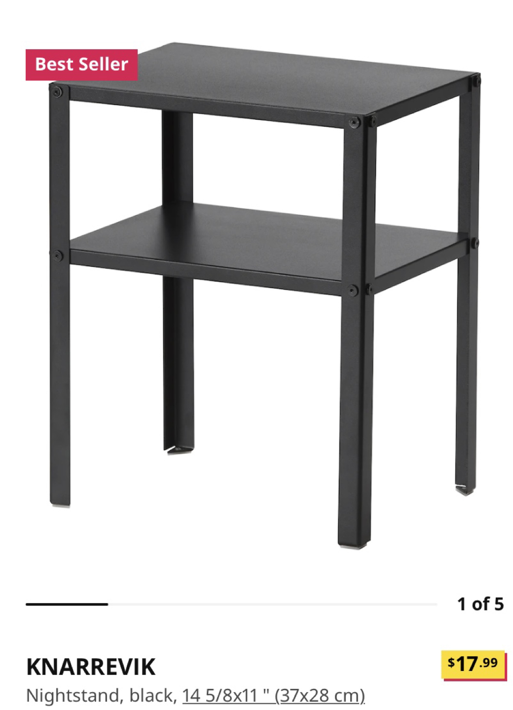Ikea Black small nightstand