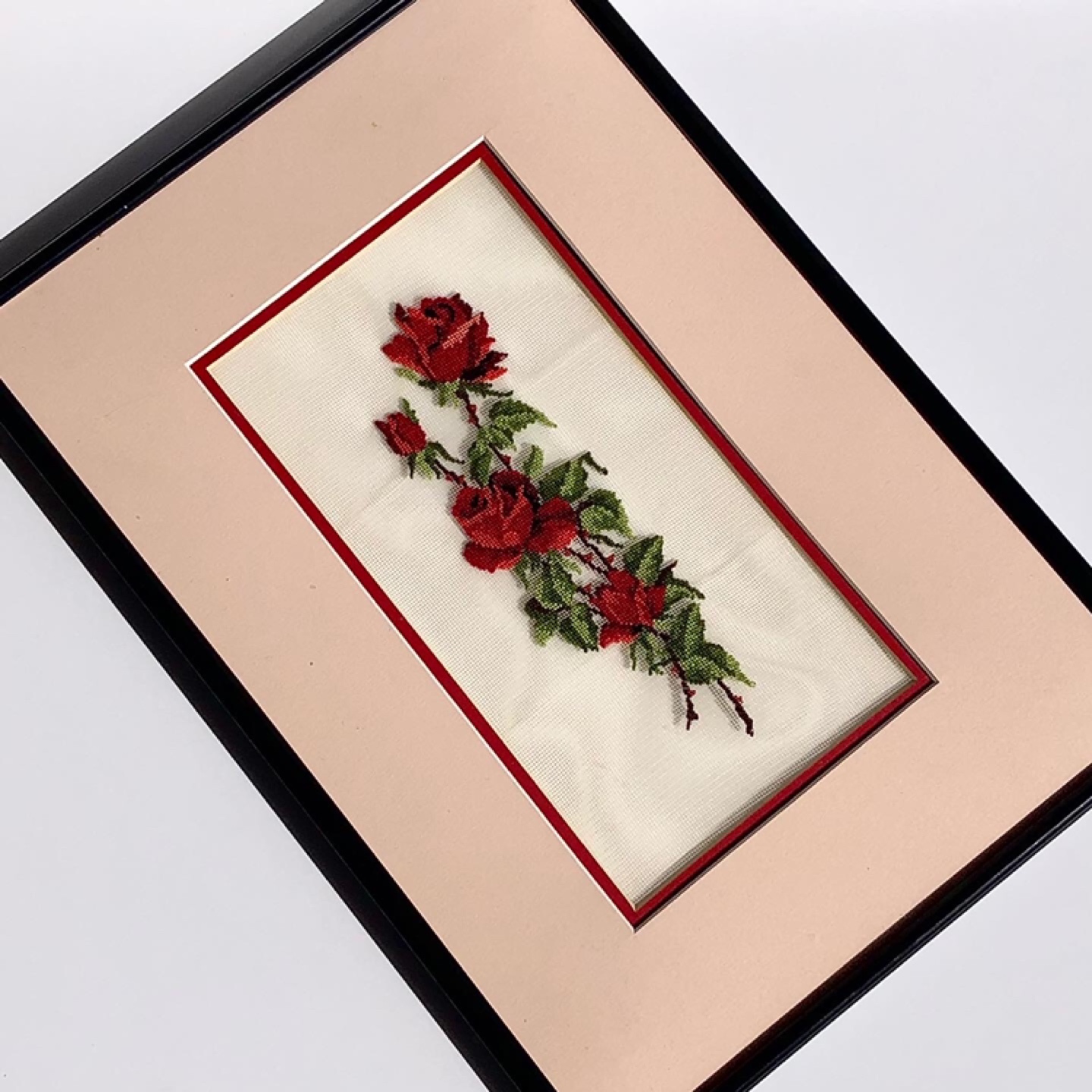 Beautiful Vintage Rose Needlepoint