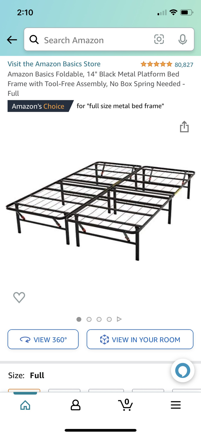Full size foldable bed frame