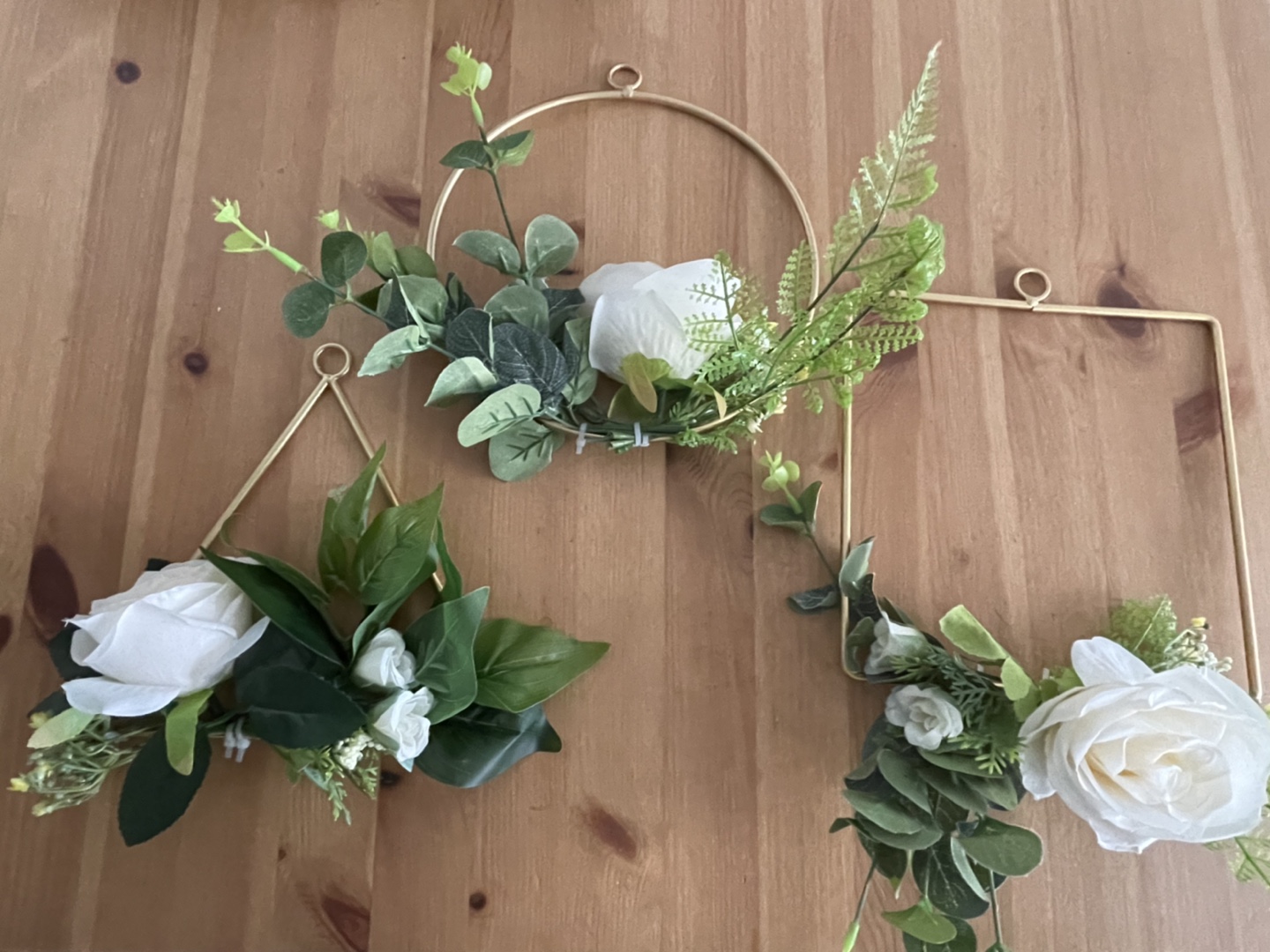 Faux flower backdrop hangs