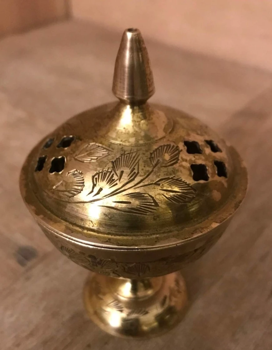 VINTAGE BRASS INCENSE BURNER thumbnail