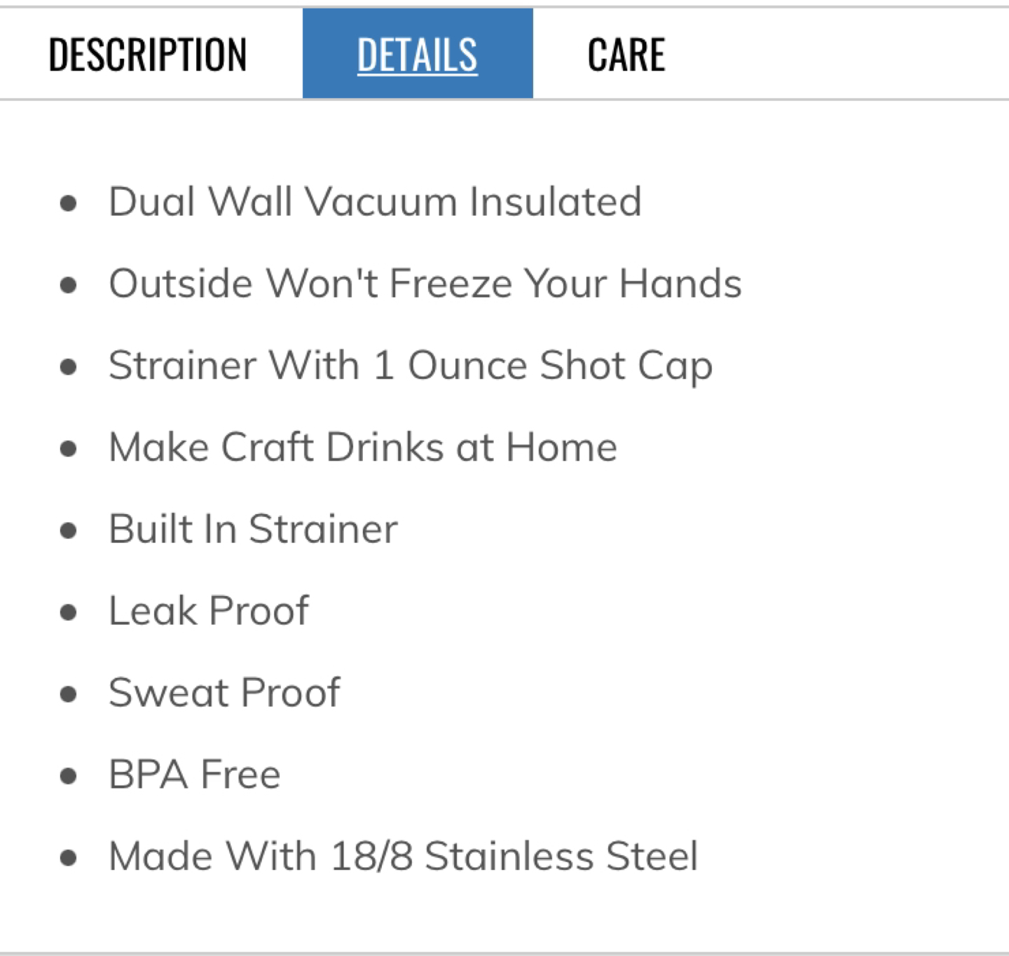Stainless Steel Cocktail Shaker - photo 2