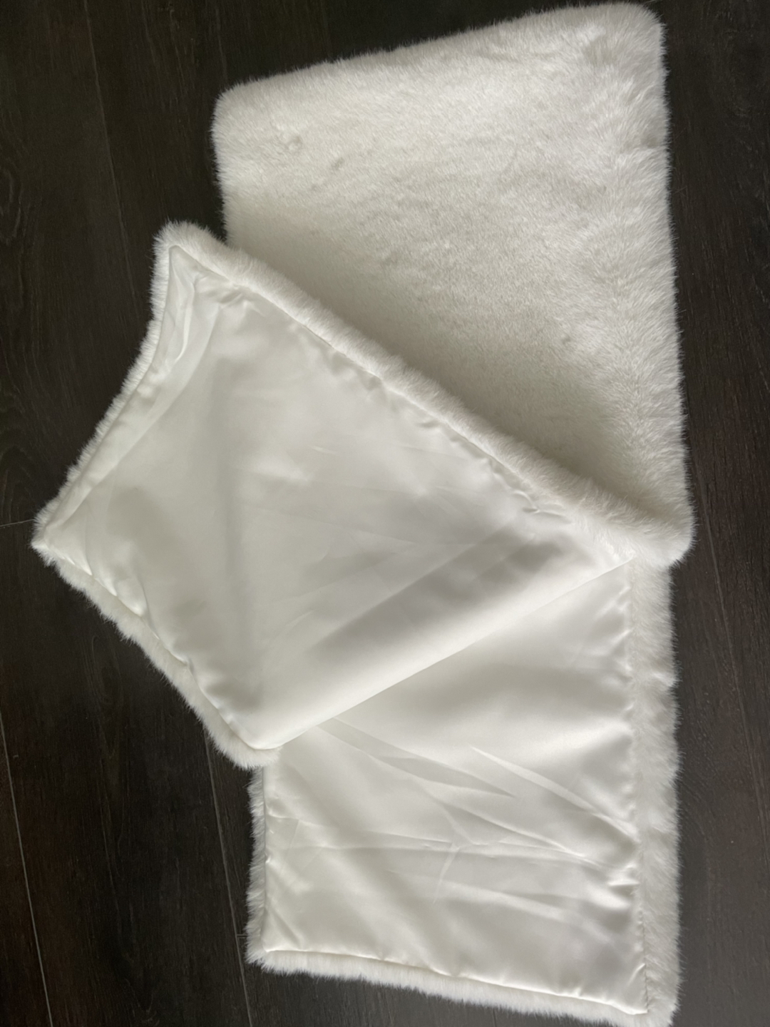 White Faux Fur Wrap Shawl - photo 2
