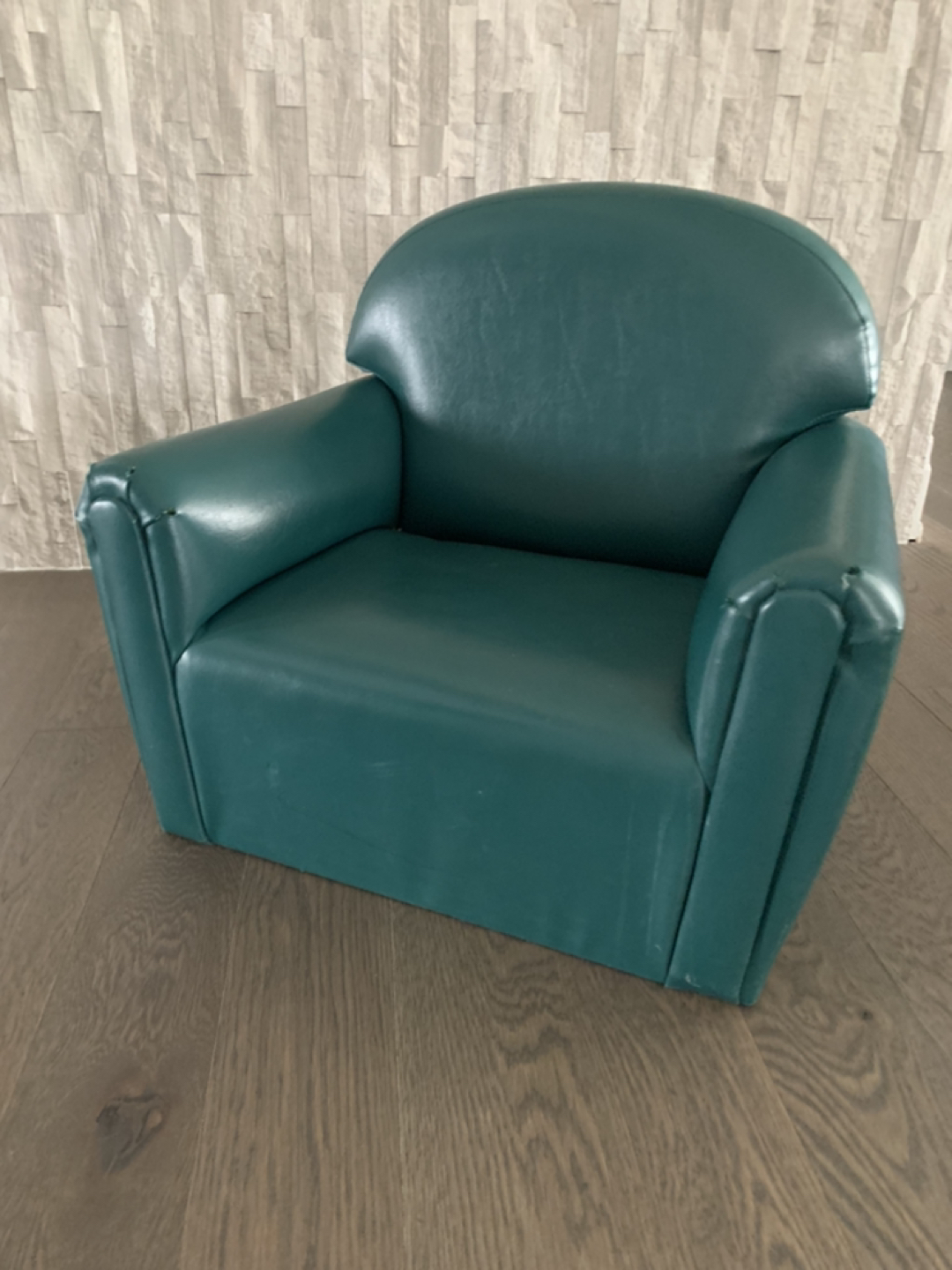 Children’s Faux leather armchair forest green