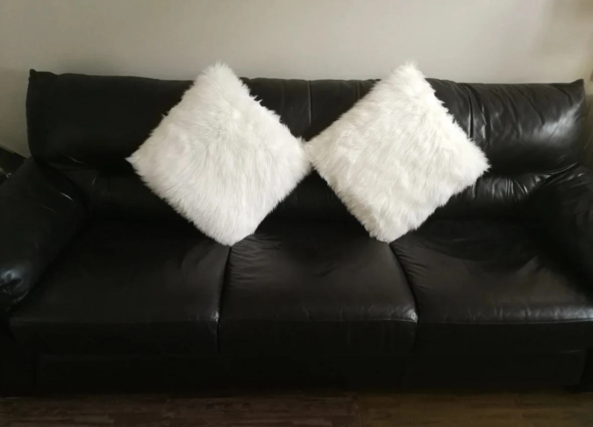 (RUSH SALE!) Genuine leather 3-seater sofa thumbnail