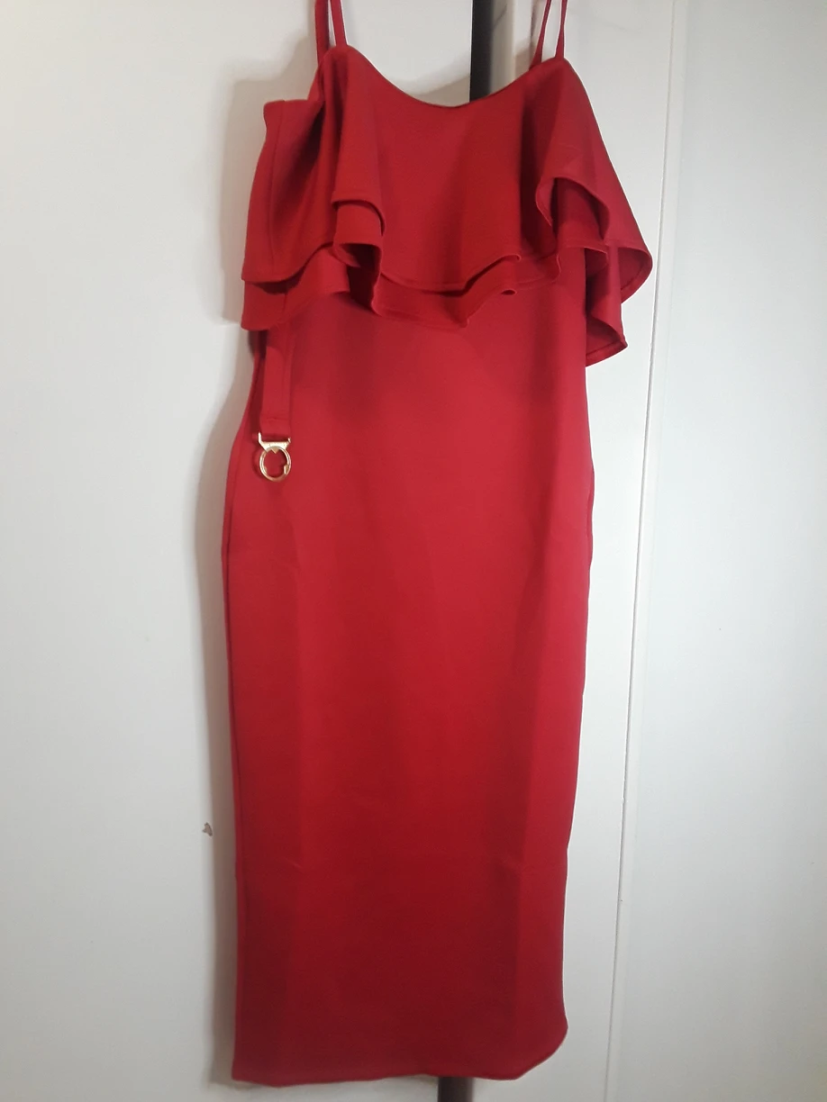 layered cami bodycon red dress medium size - photo 4