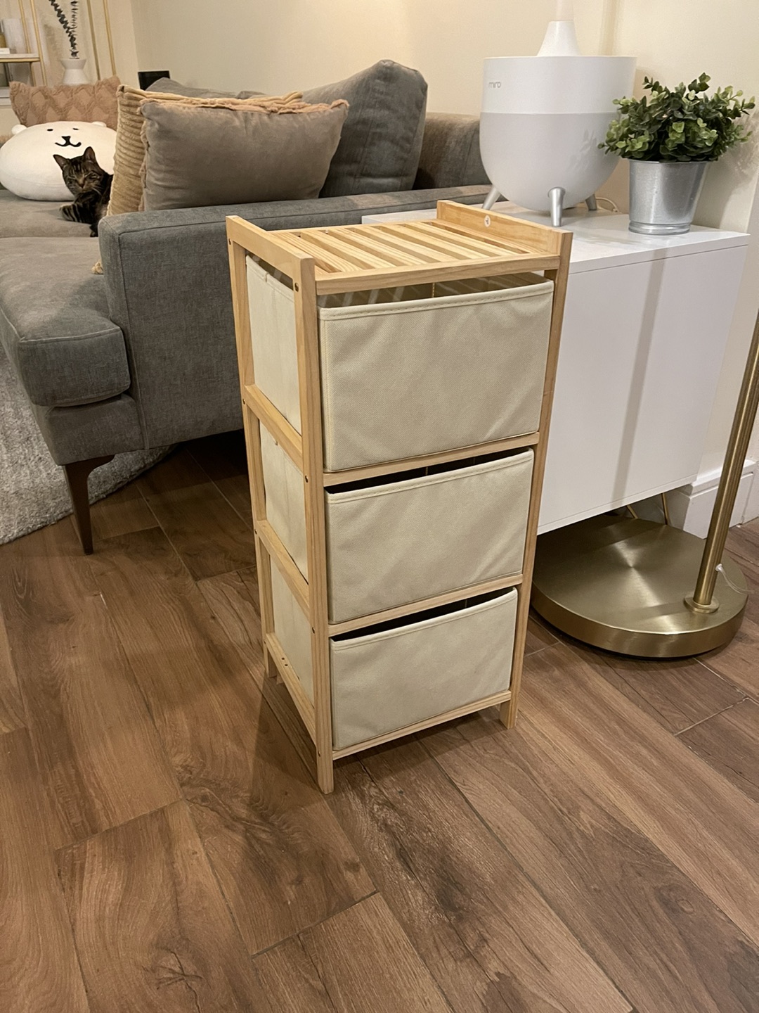 3 Drawer Wood Chest with Fabric bins - photo 3