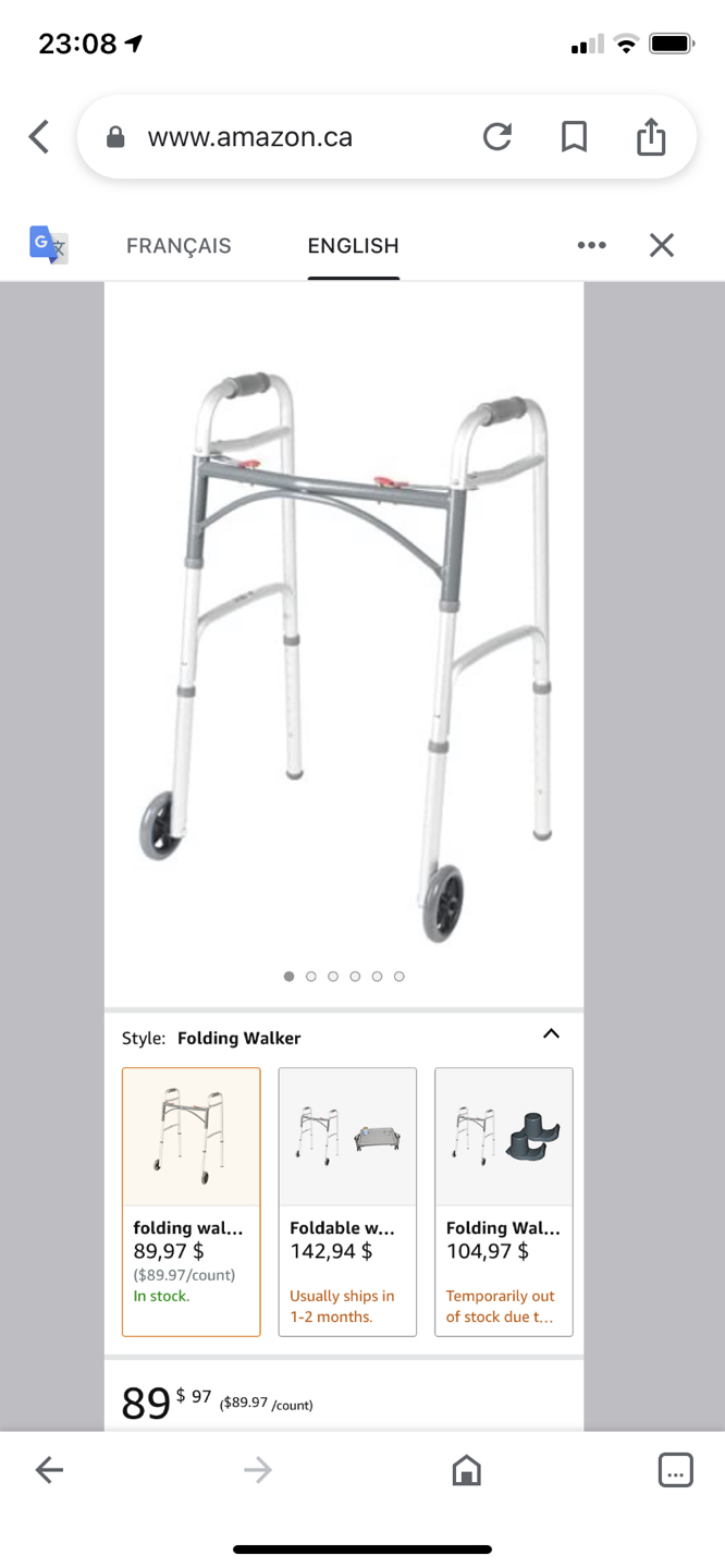 Drive medical folding walker image indicator(3)