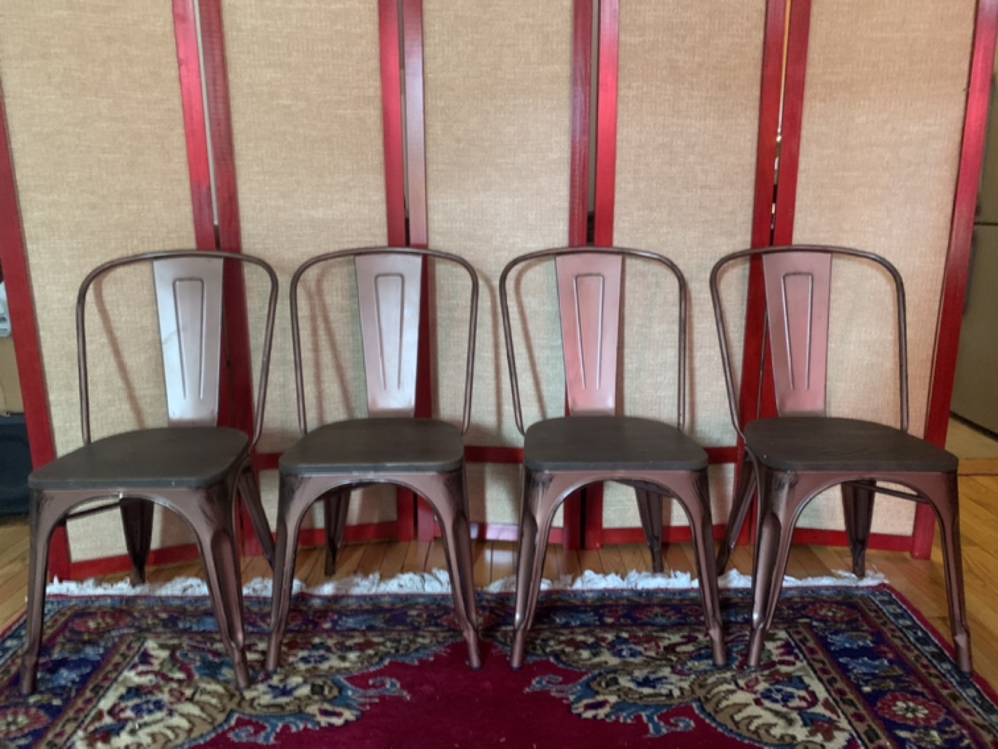 Set of 4 Valencia slat back chairs